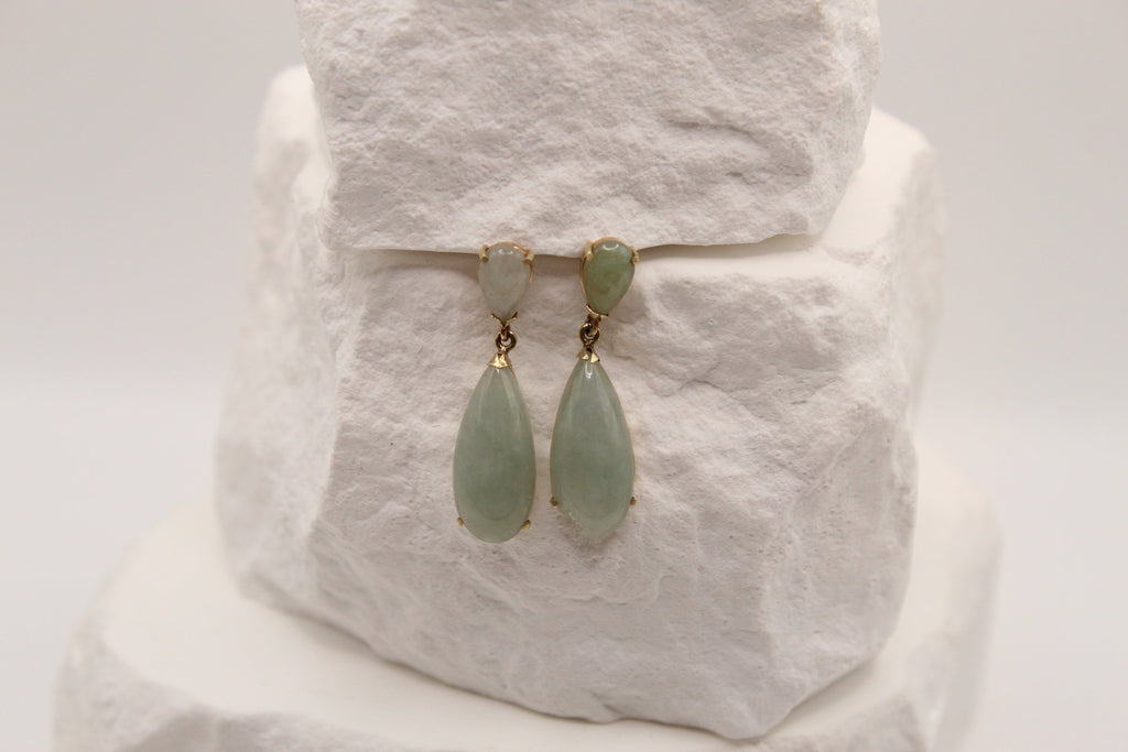 Jade Teardrop Drop Earrings
