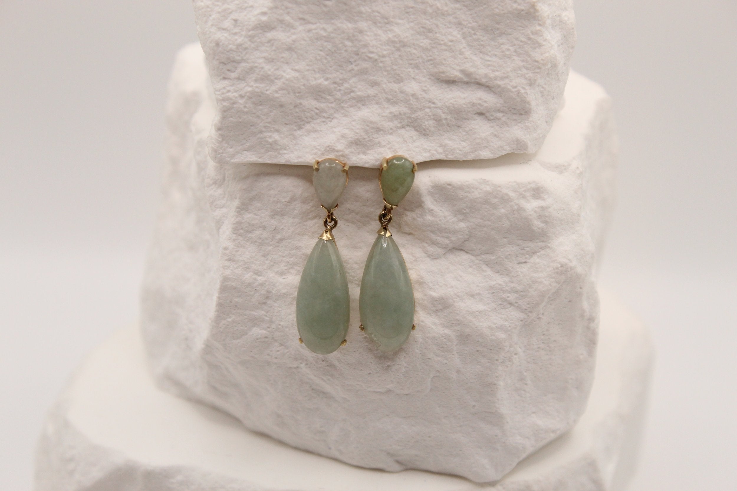 Jade Teardrop Drop Earrings