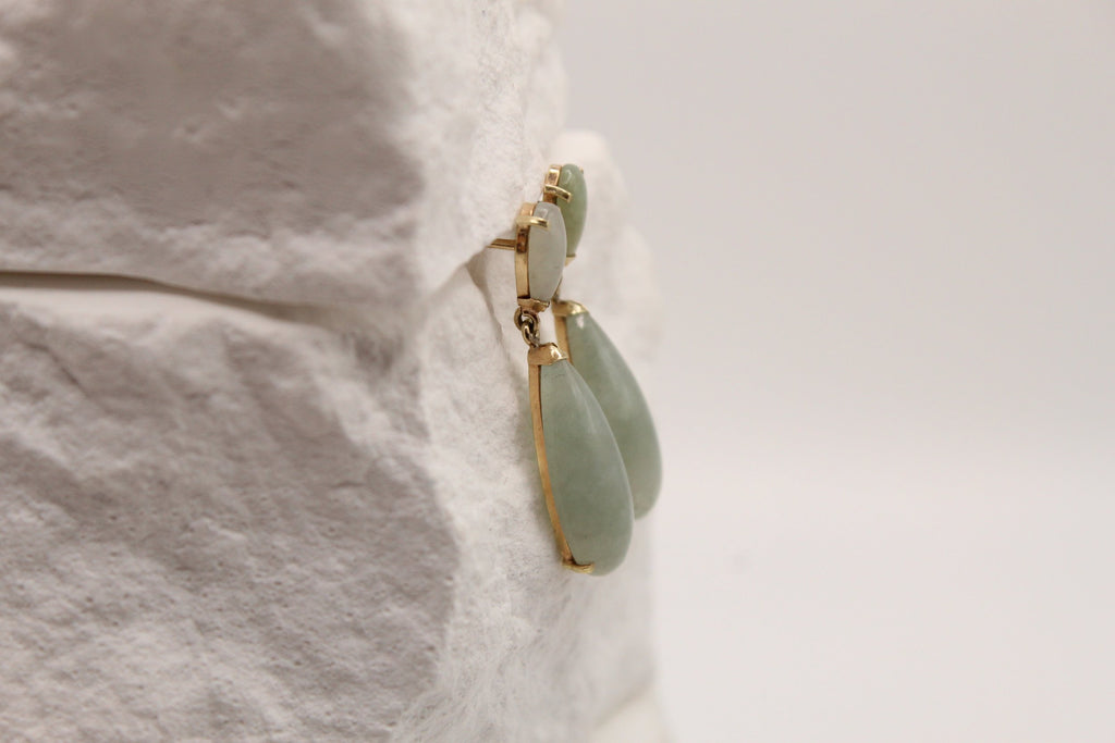 Jade Teardrop Drop Earrings