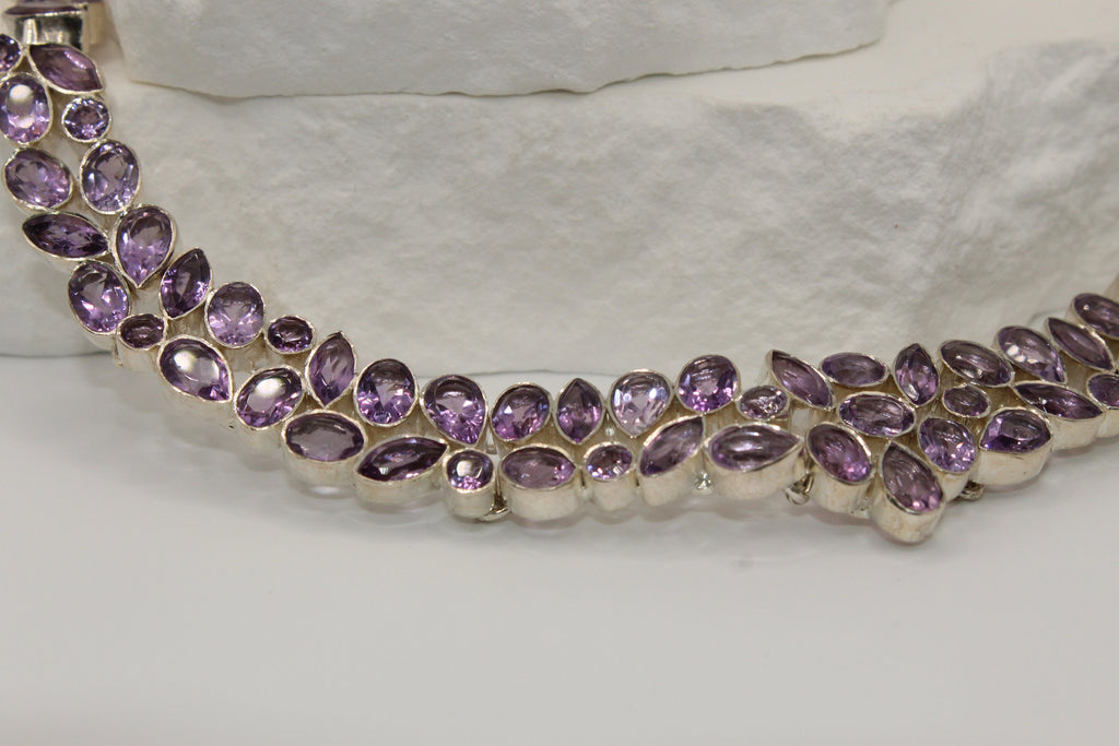Amethyst Teardrop Statement Necklace