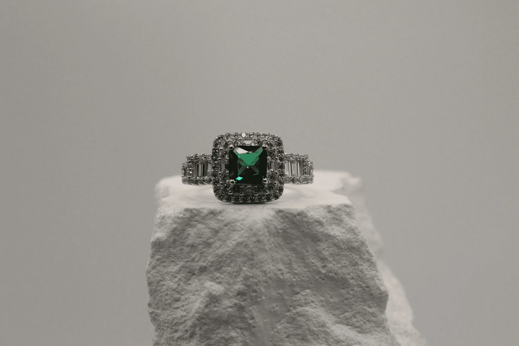 Emerald Royale Halo Ring
