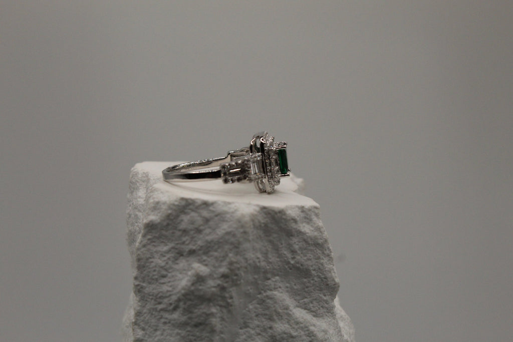 Emerald Royale Halo Ring