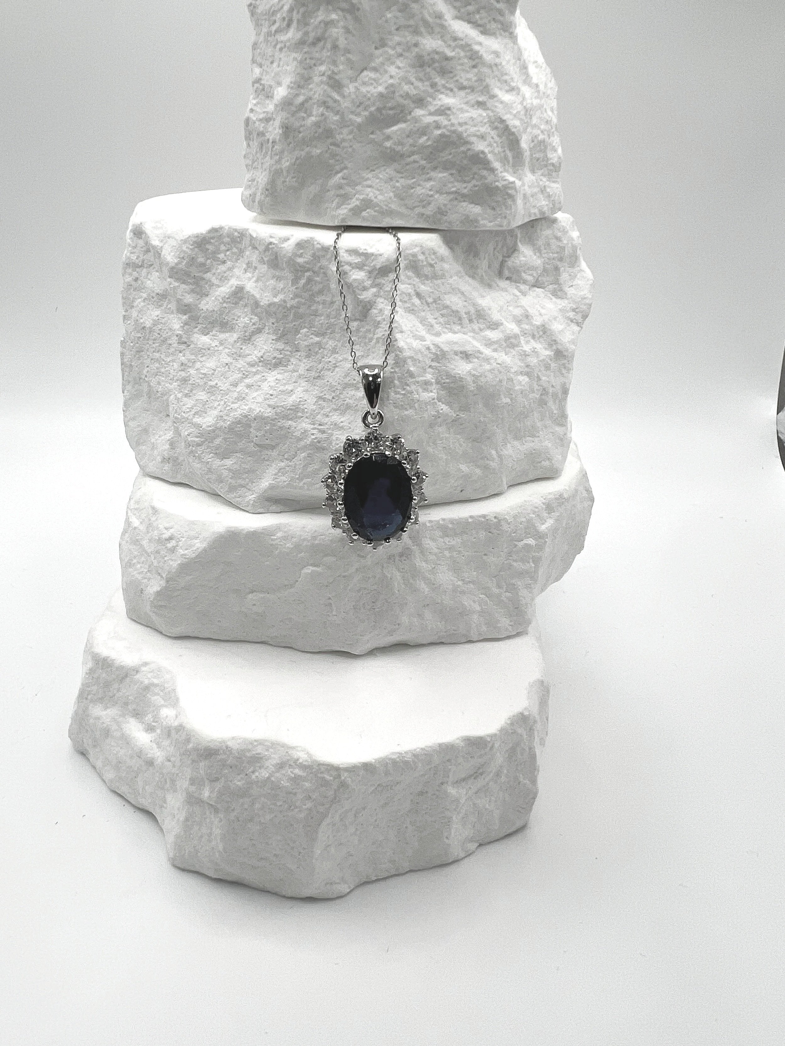 Blue Velvet Pendant Necklace