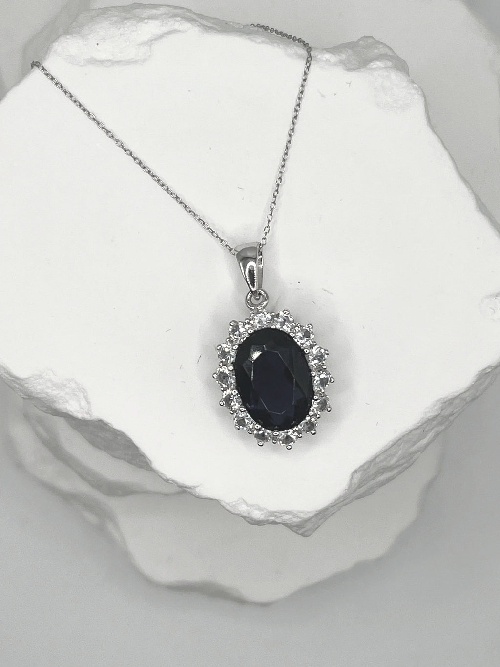 Blue Velvet Pendant Necklace
