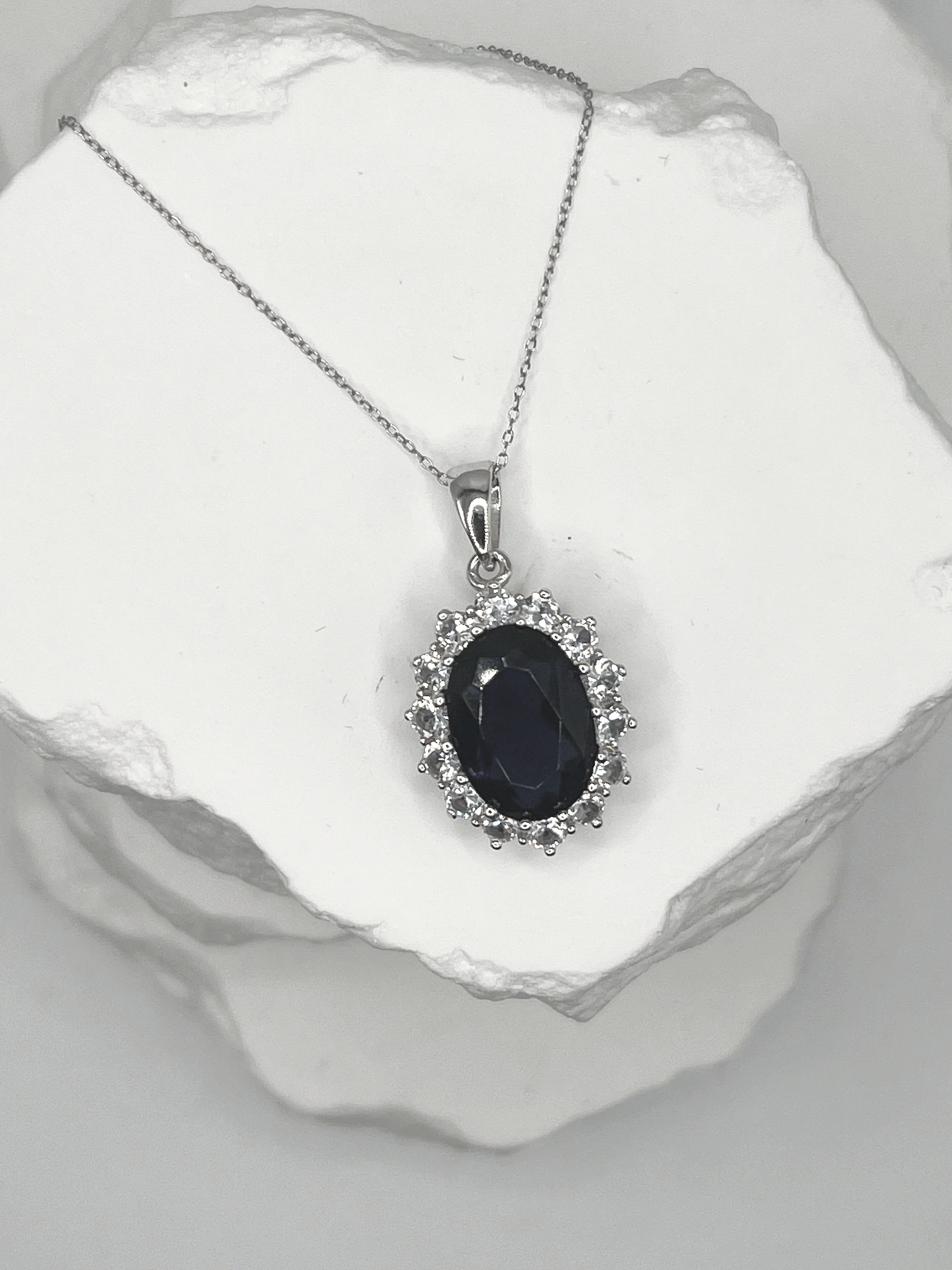 Blue Velvet Pendant Necklace