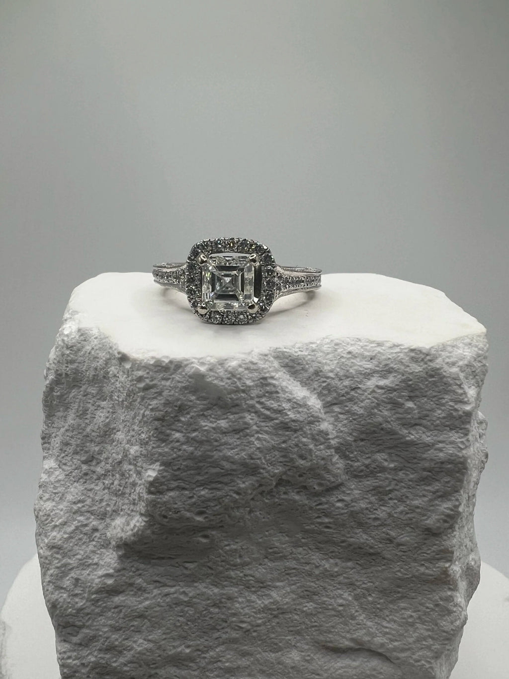 Vintage Selene Square Halo Ring
