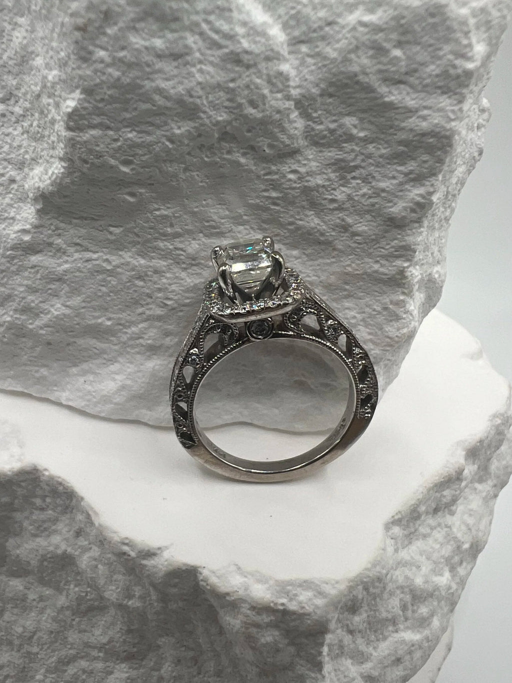 Vintage Selene Square Halo Ring