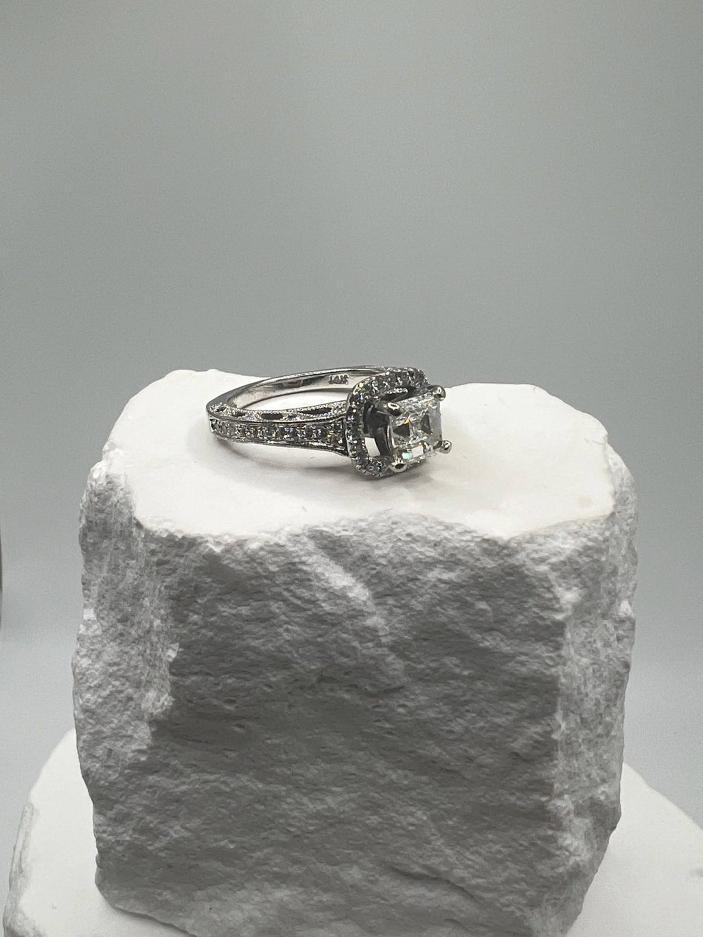 Vintage Selene Square Halo Ring