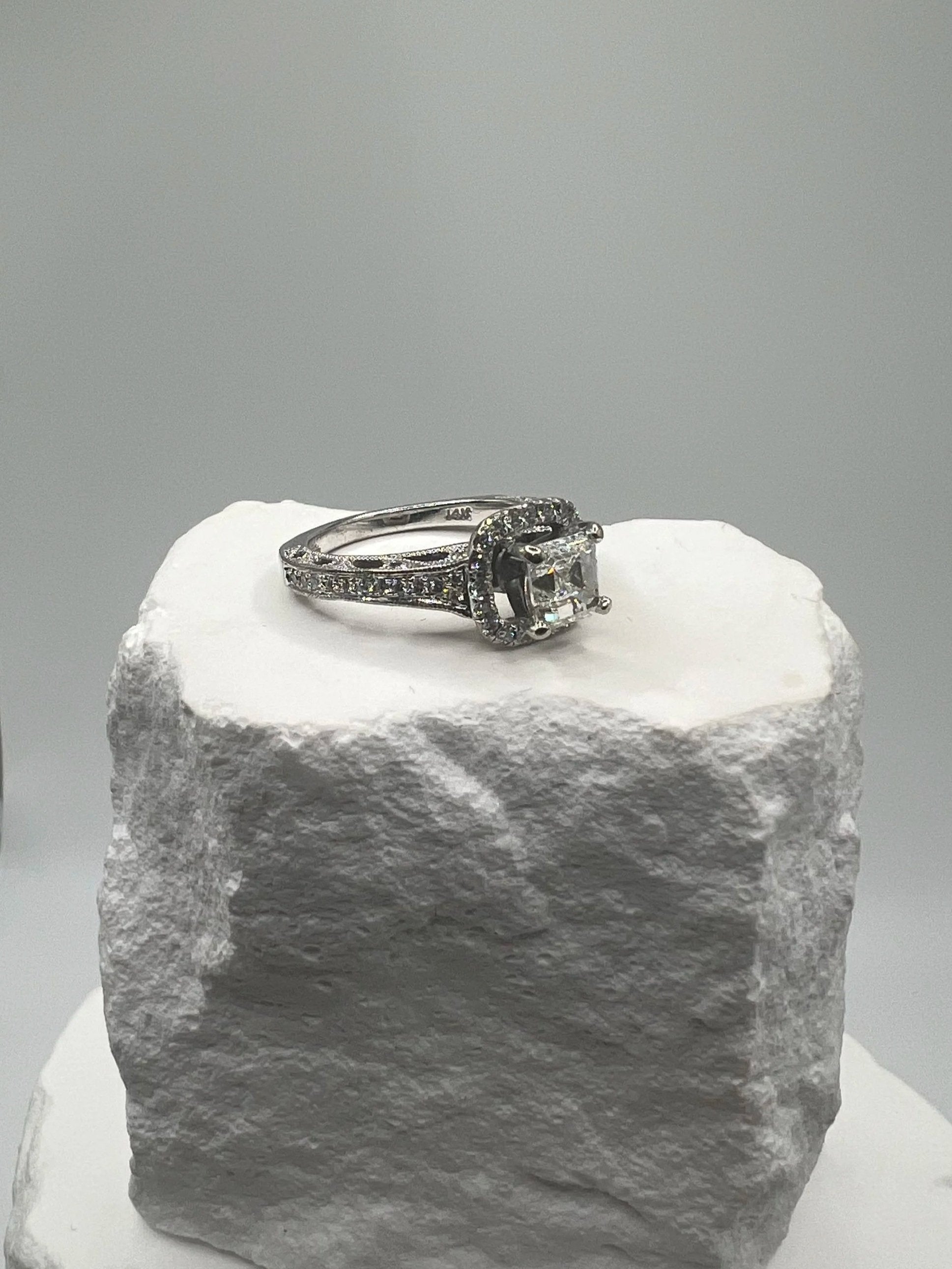 Vintage Selene Square Halo Ring