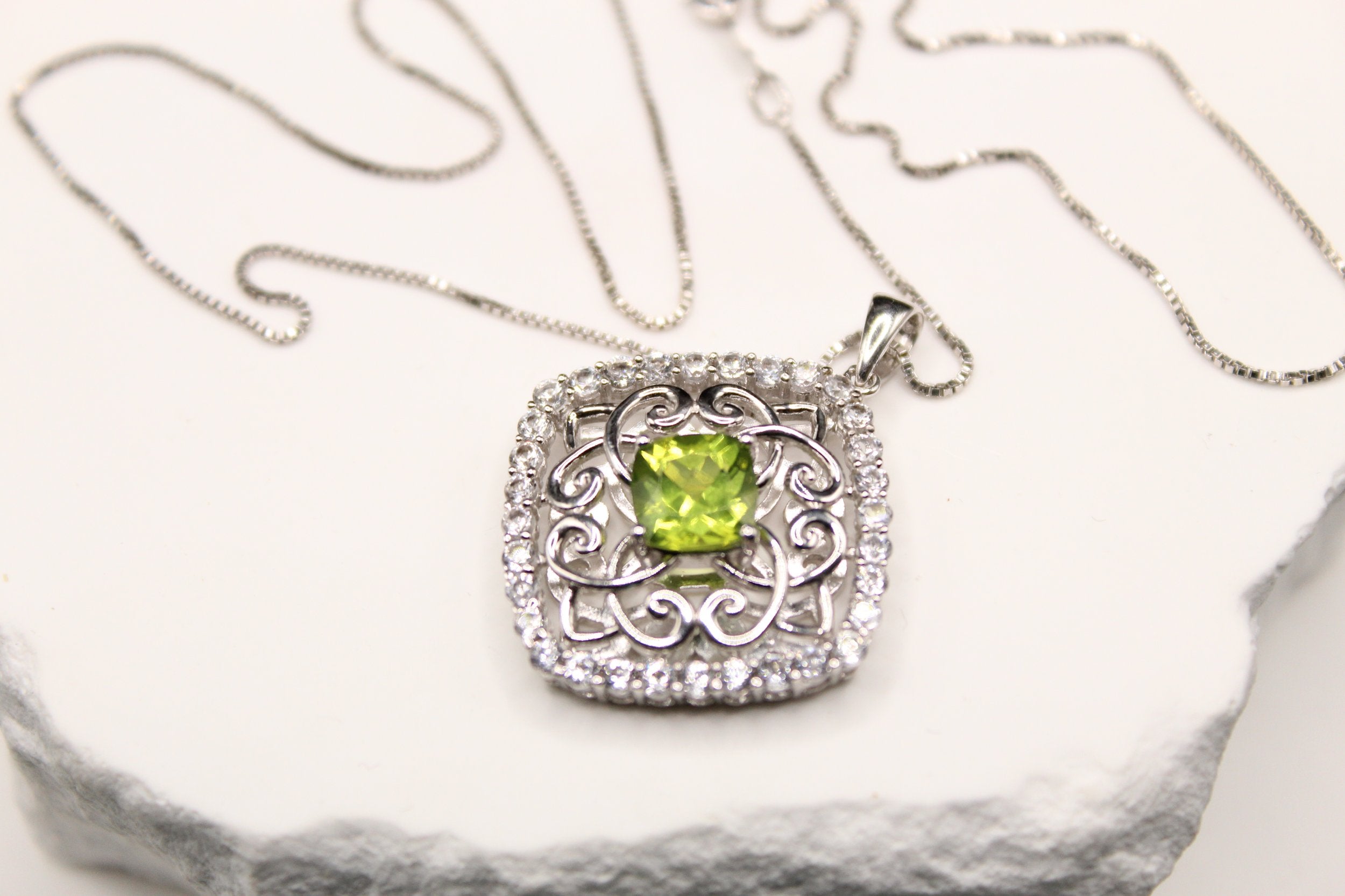Emerald Grace Peridot Pendant Necklace