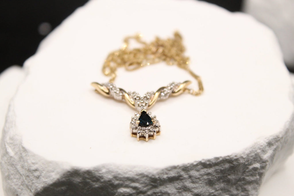 Midnight Elegance Sapphire & Diamond Necklace