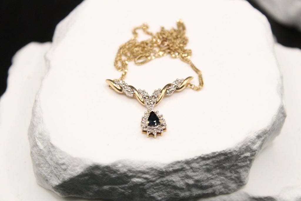 Midnight Elegance Sapphire & Diamond Necklace