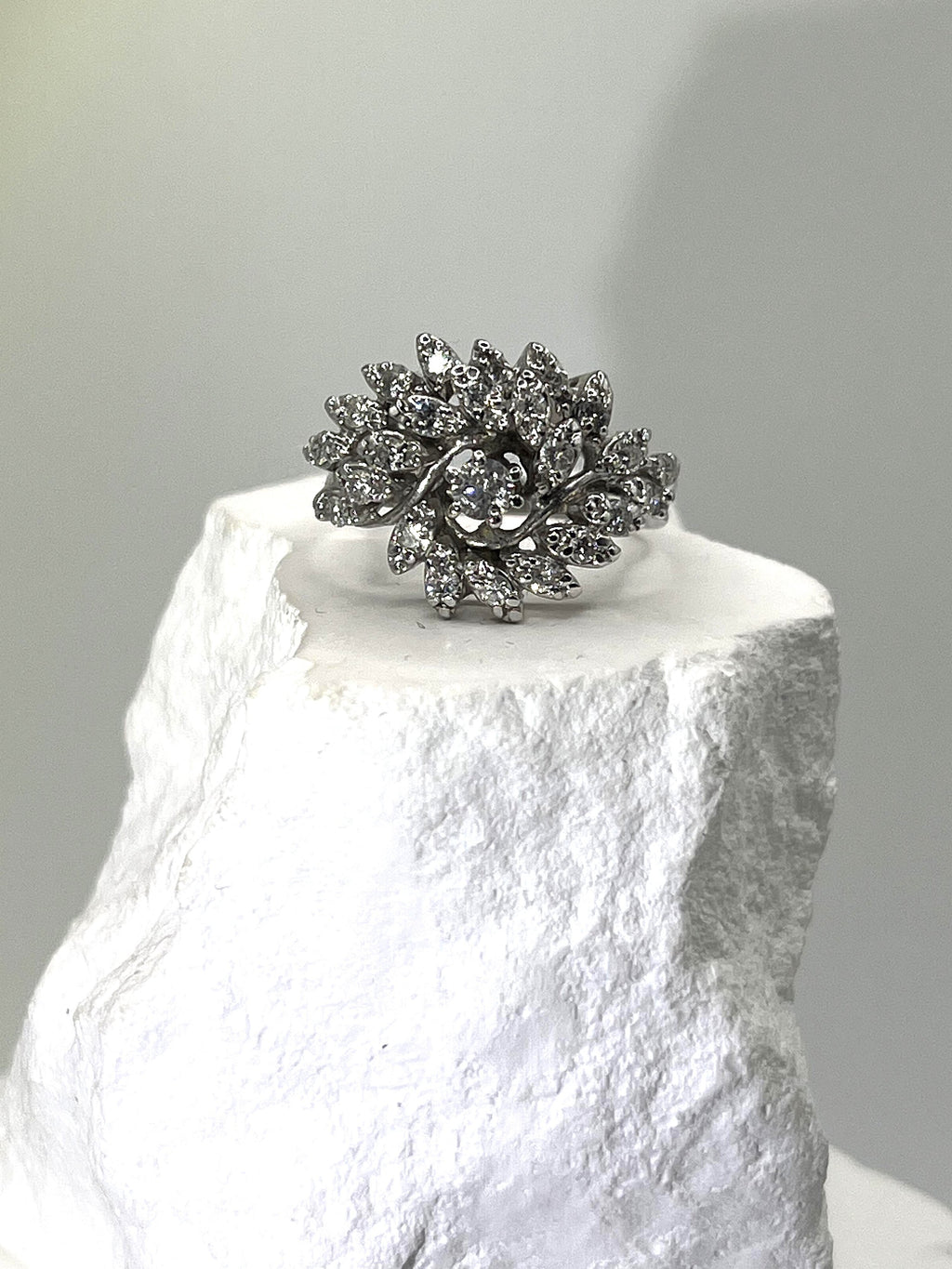 Floral Diamond Statement Ring