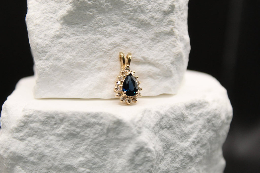 Royal Teardrop Topaz Diamond Pendant