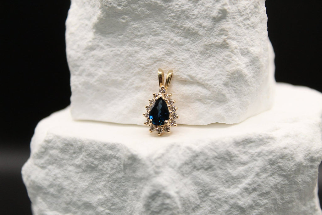 Royal Teardrop Topaz Diamond Pendant