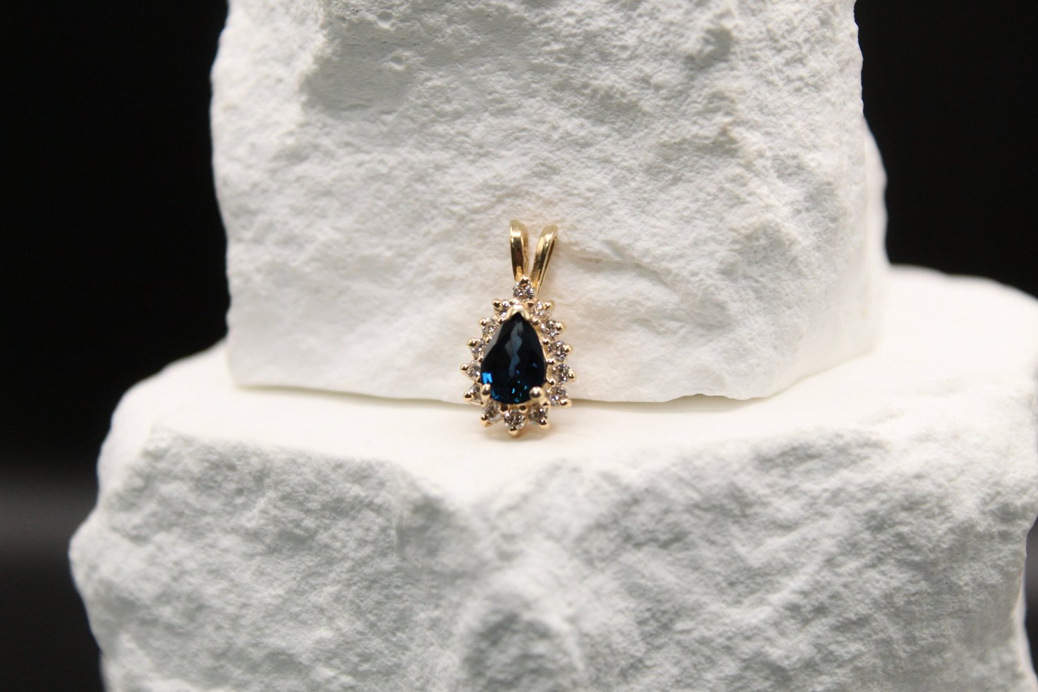 Royal Teardrop Topaz Diamond Pendant