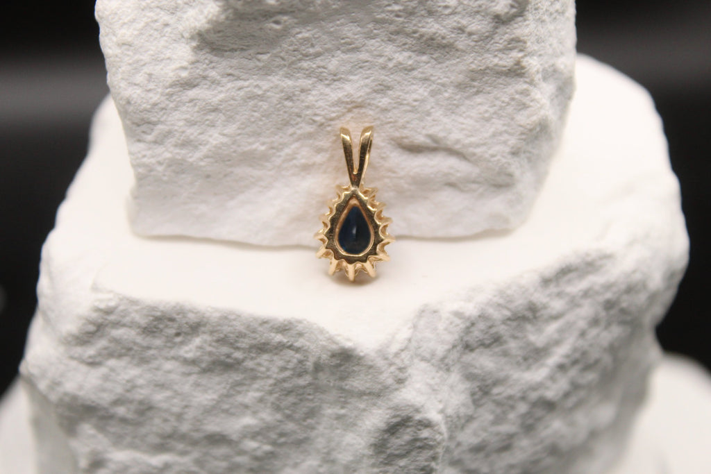 Royal Teardrop Topaz Diamond Pendant
