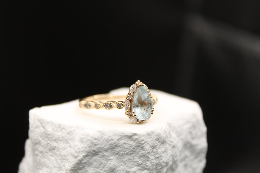 Ocean Grace Aquamarine Diamond Ring