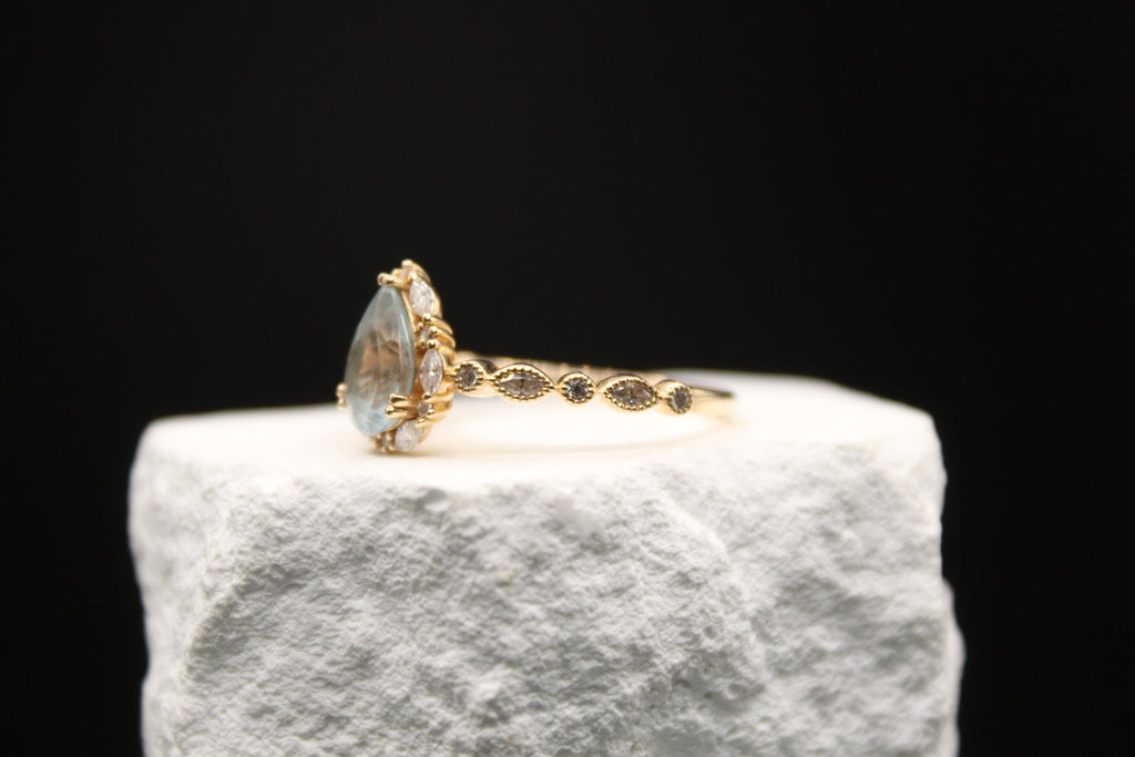 Ocean Grace Aquamarine Diamond Ring