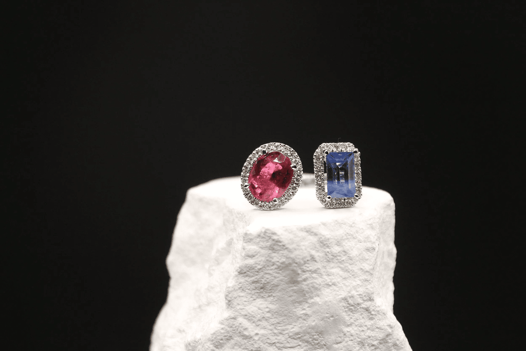 Twilight Duet Sapphire & Tourmaline Ring