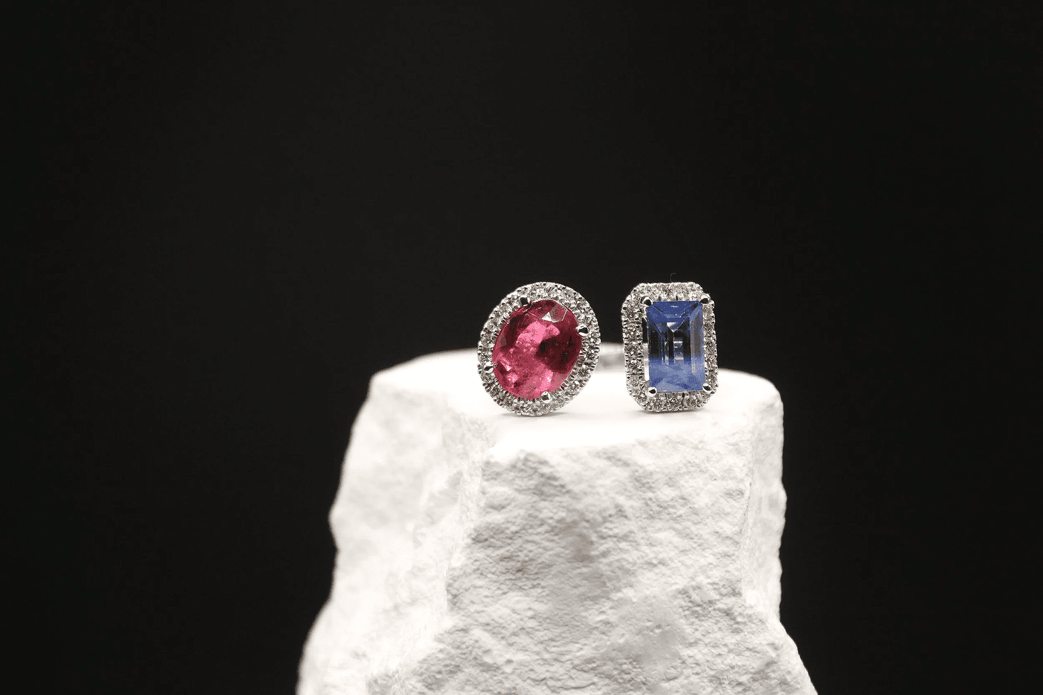Twilight Duet Sapphire & Tourmaline Ring
