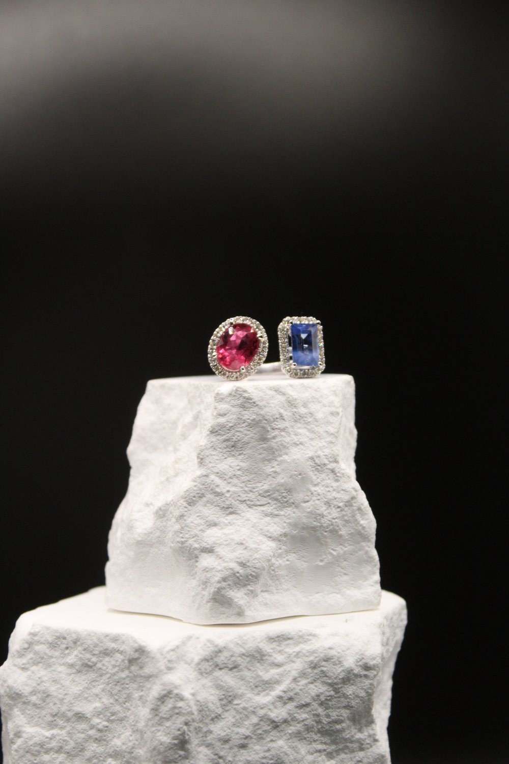Twilight Duet Sapphire & Tourmaline Ring