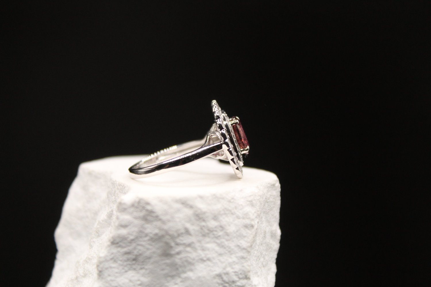 Rosé Royale Pink Tourmaline Diamond Halo Ring