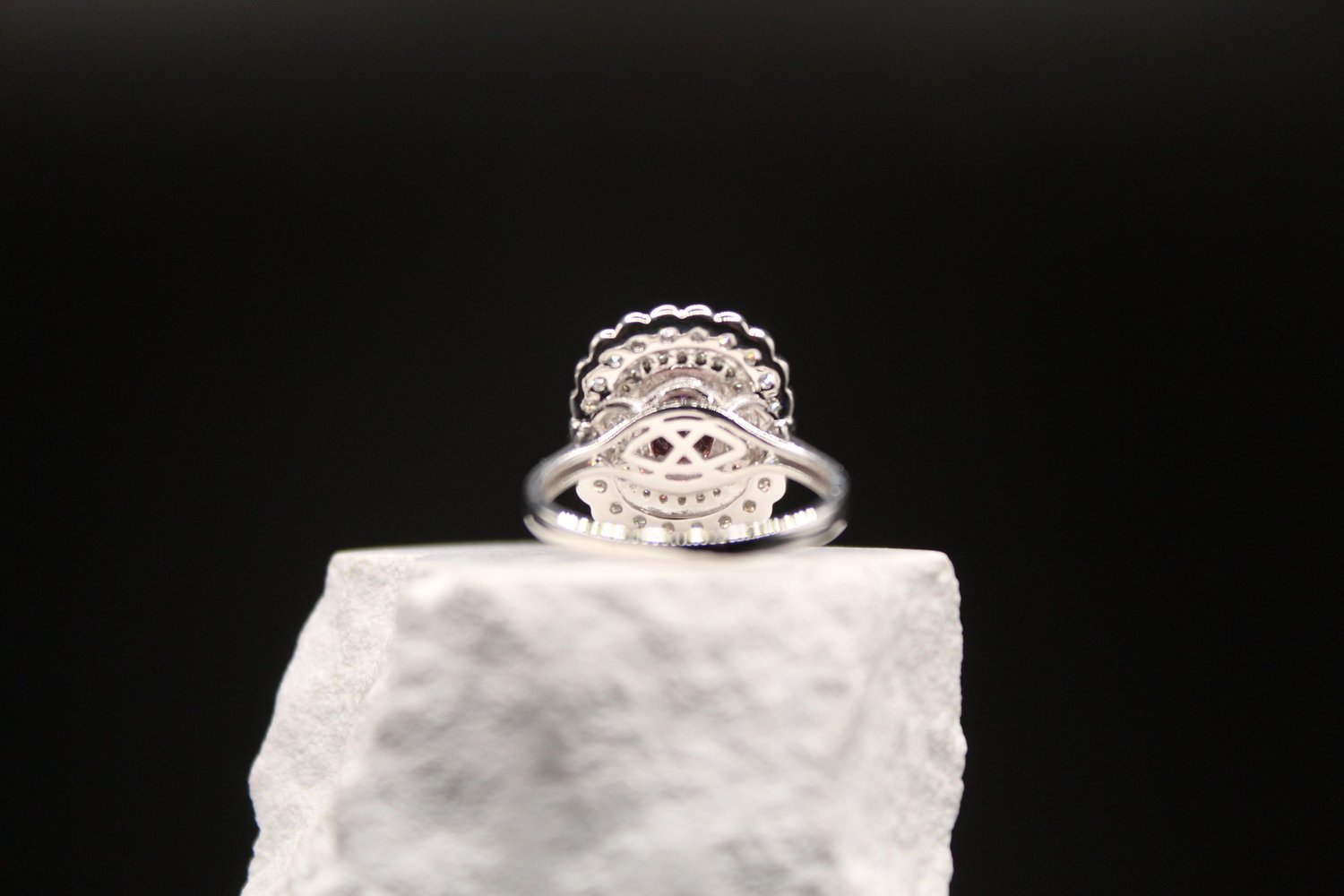 Rosé Royale Pink Tourmaline Diamond Halo Ring