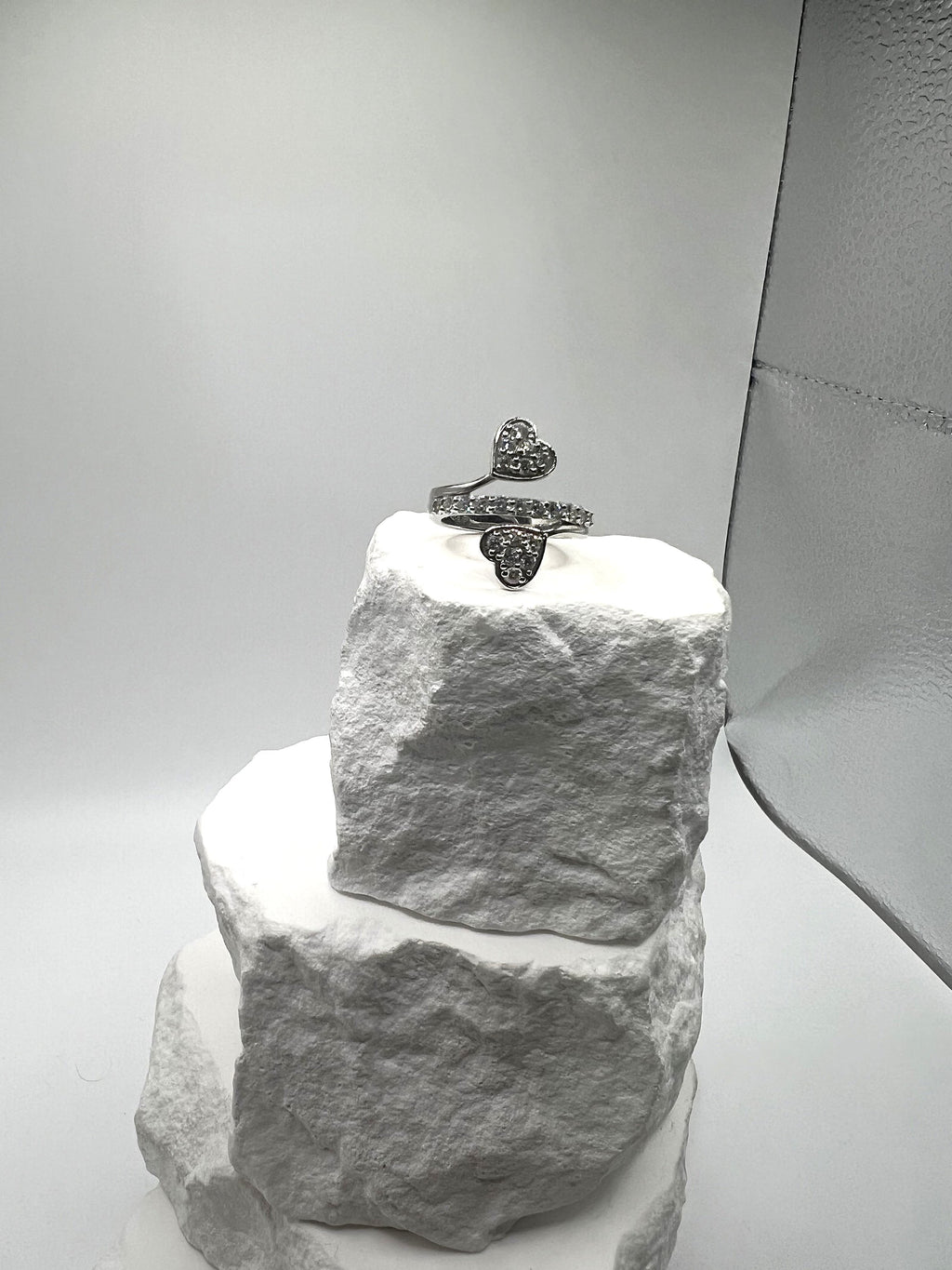 Open Heart Diamond Ring
