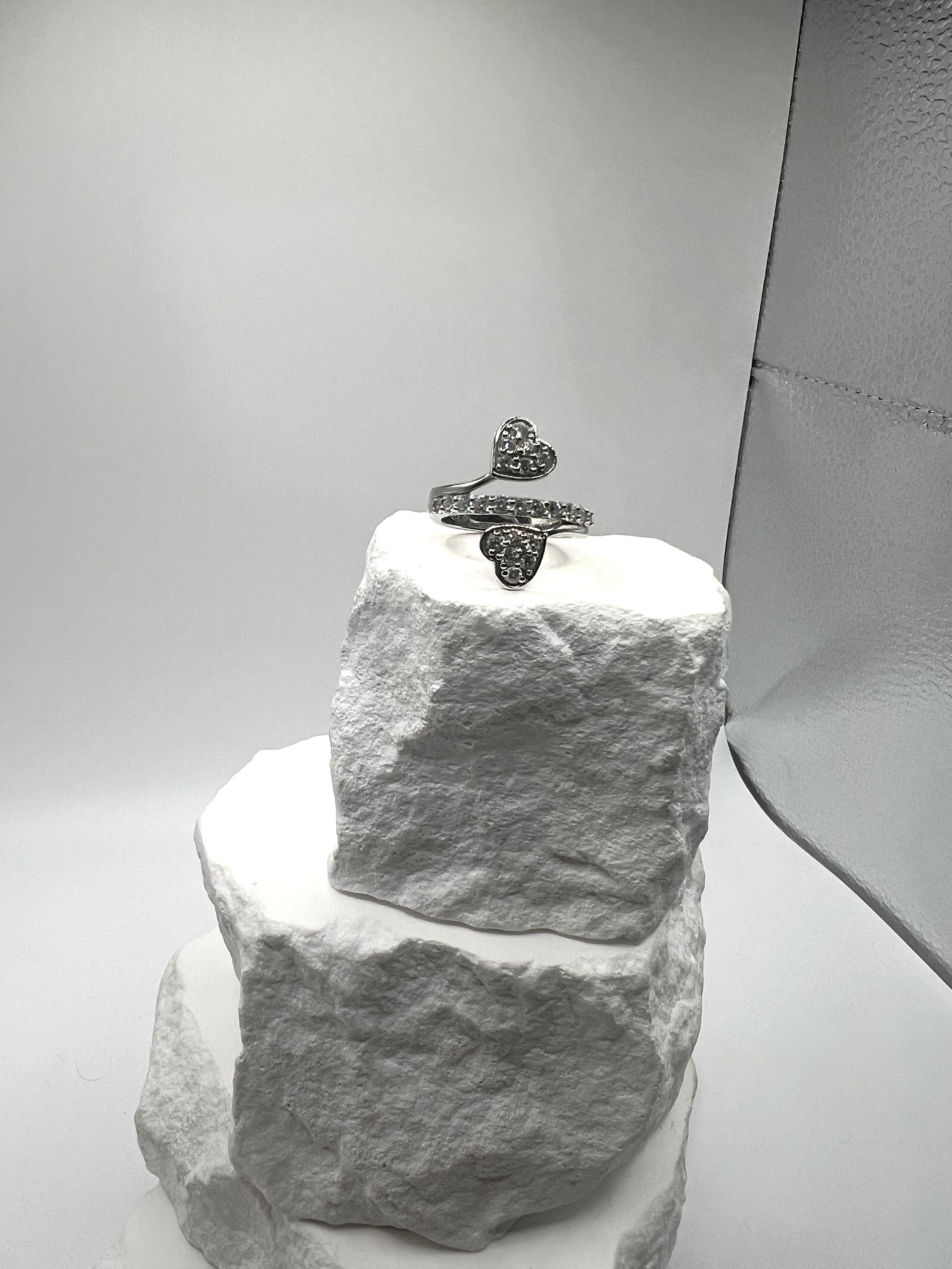 Open Heart Diamond Ring