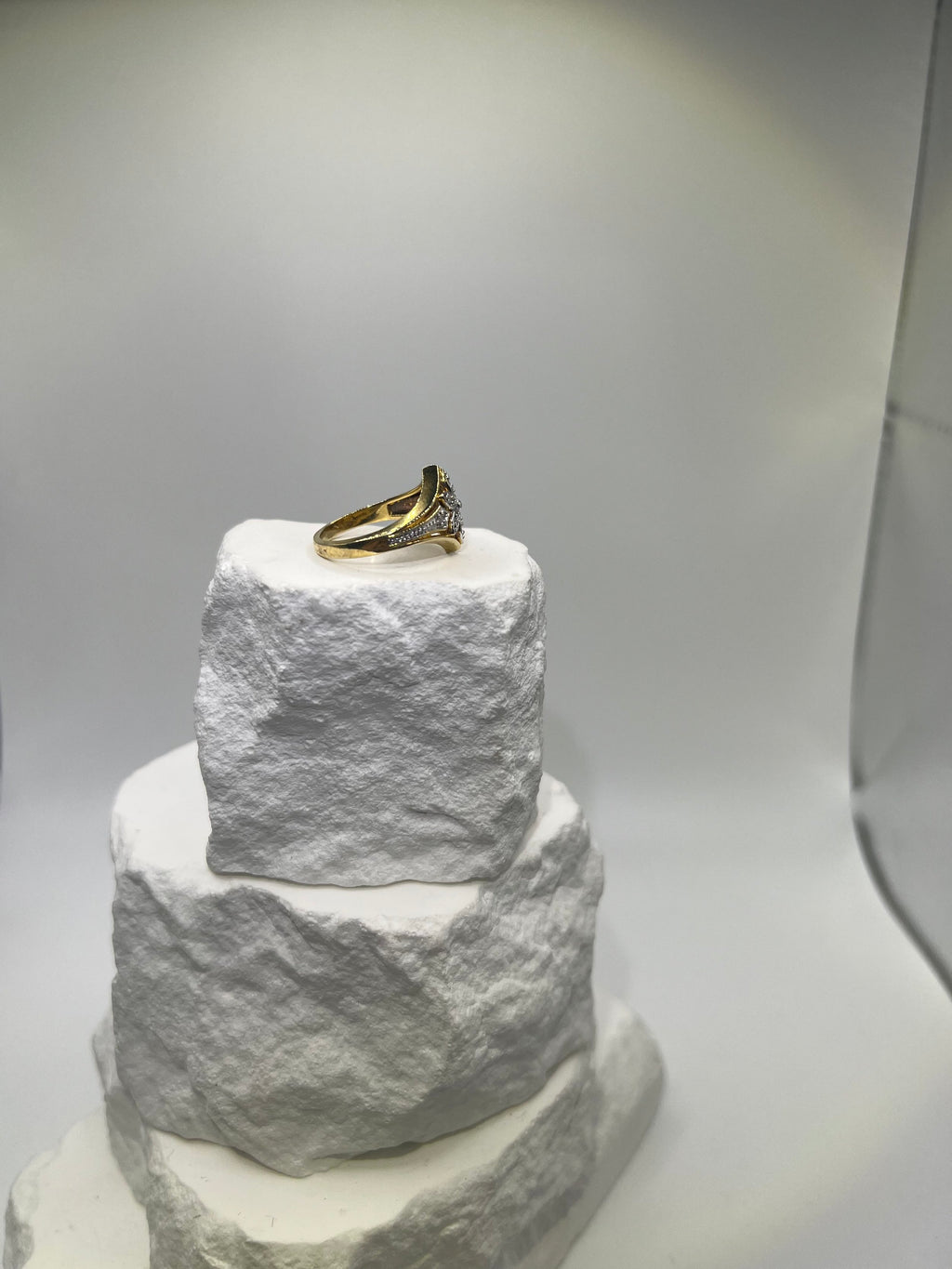 Floral Diamond Silver Ring