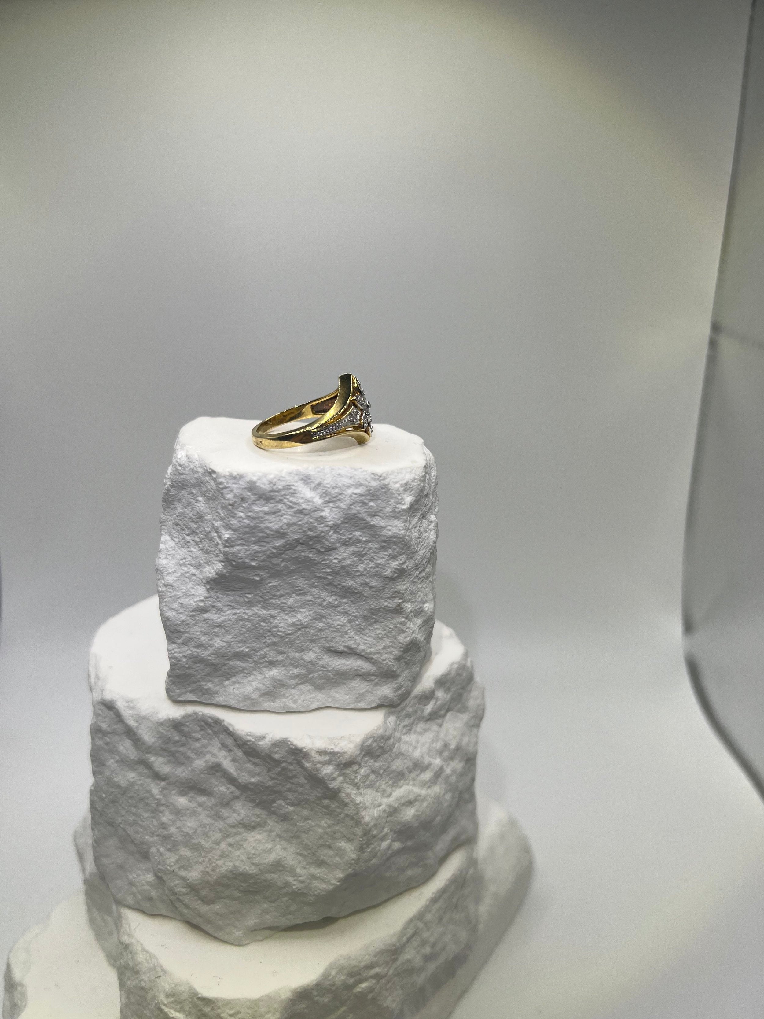 Floral Diamond Silver Ring