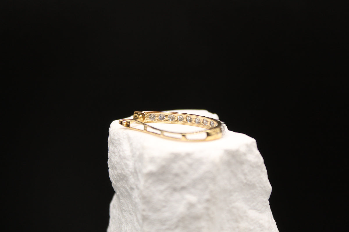 Golden Radiance Diamond Hoop Earrings