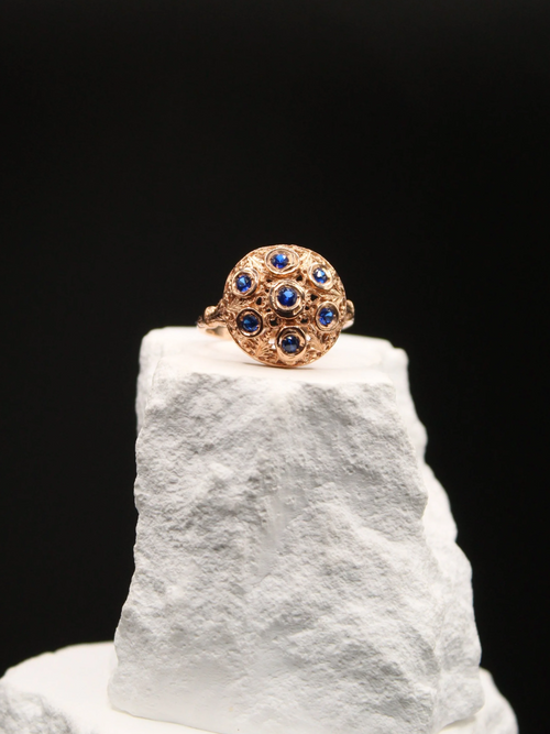 Celestial Blue Spinel Cluster Ring
