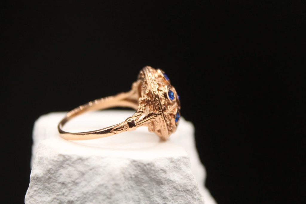 Celestial Blue Spinel Cluster Ring