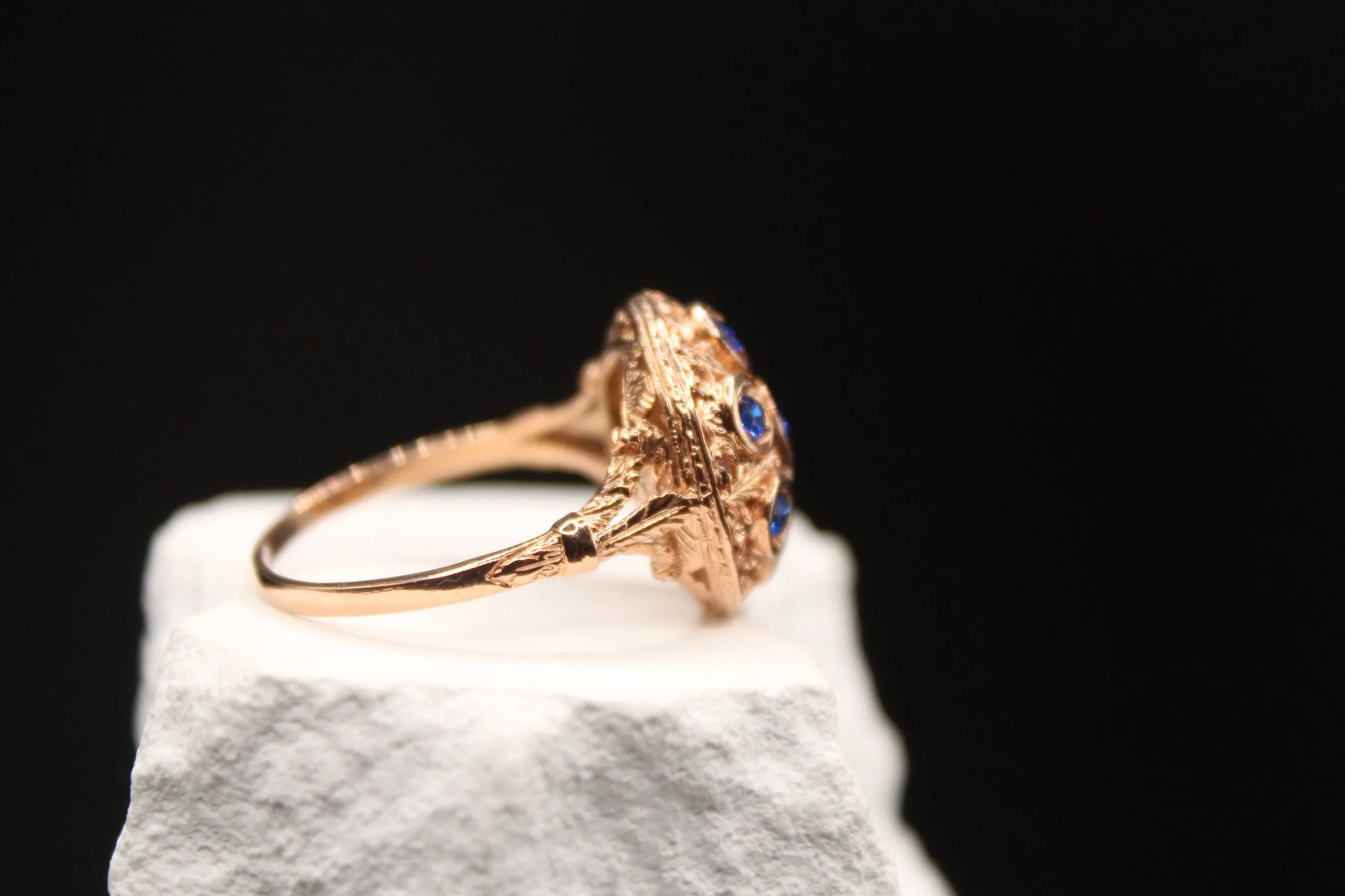 Celestial Blue Spinel Cluster Ring