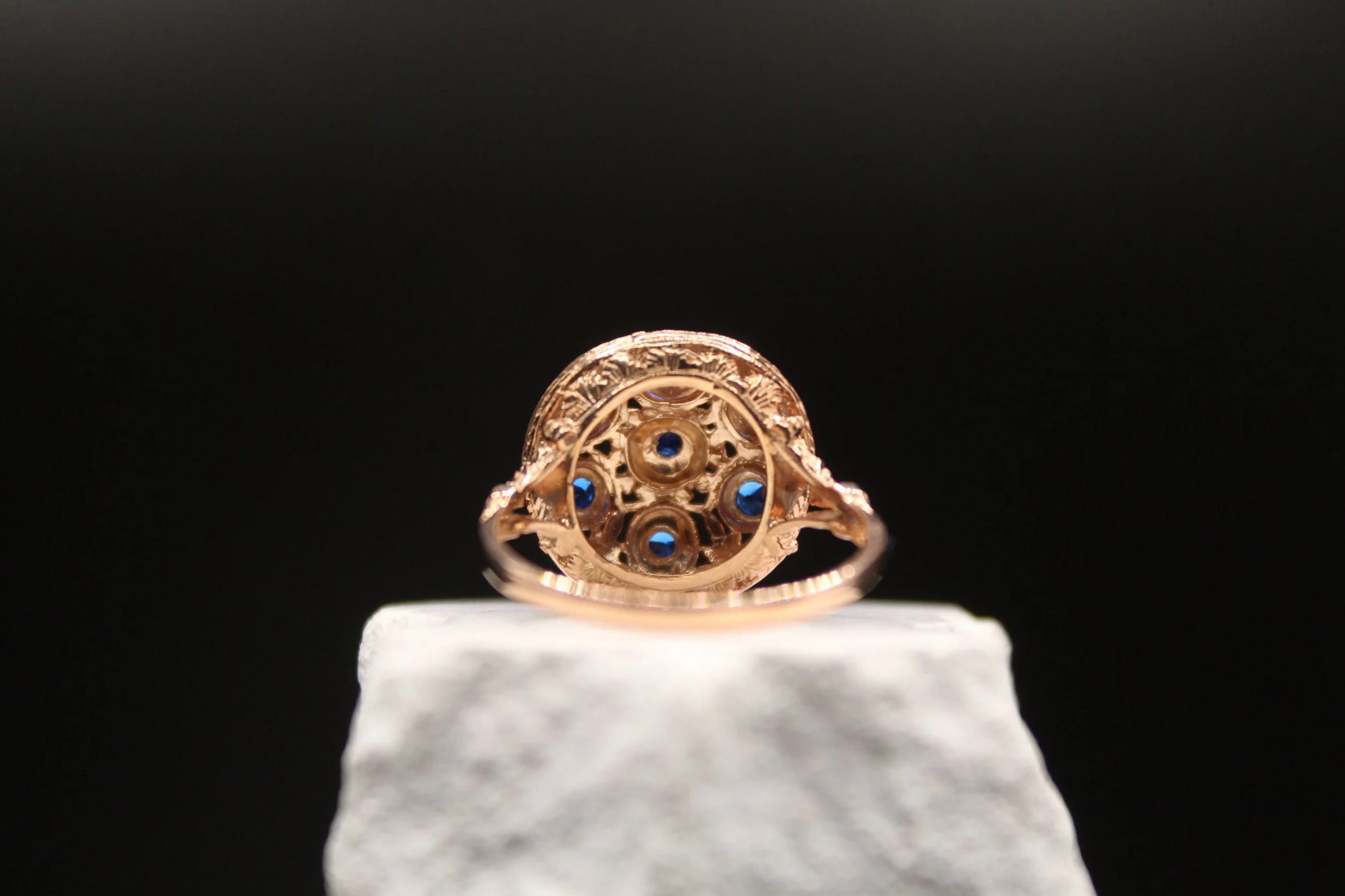 Celestial Blue Spinel Cluster Ring