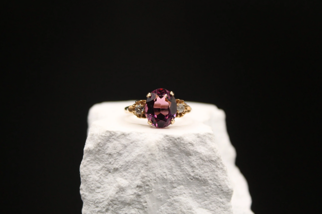 Vintage Amethyst Plum Romance Ring