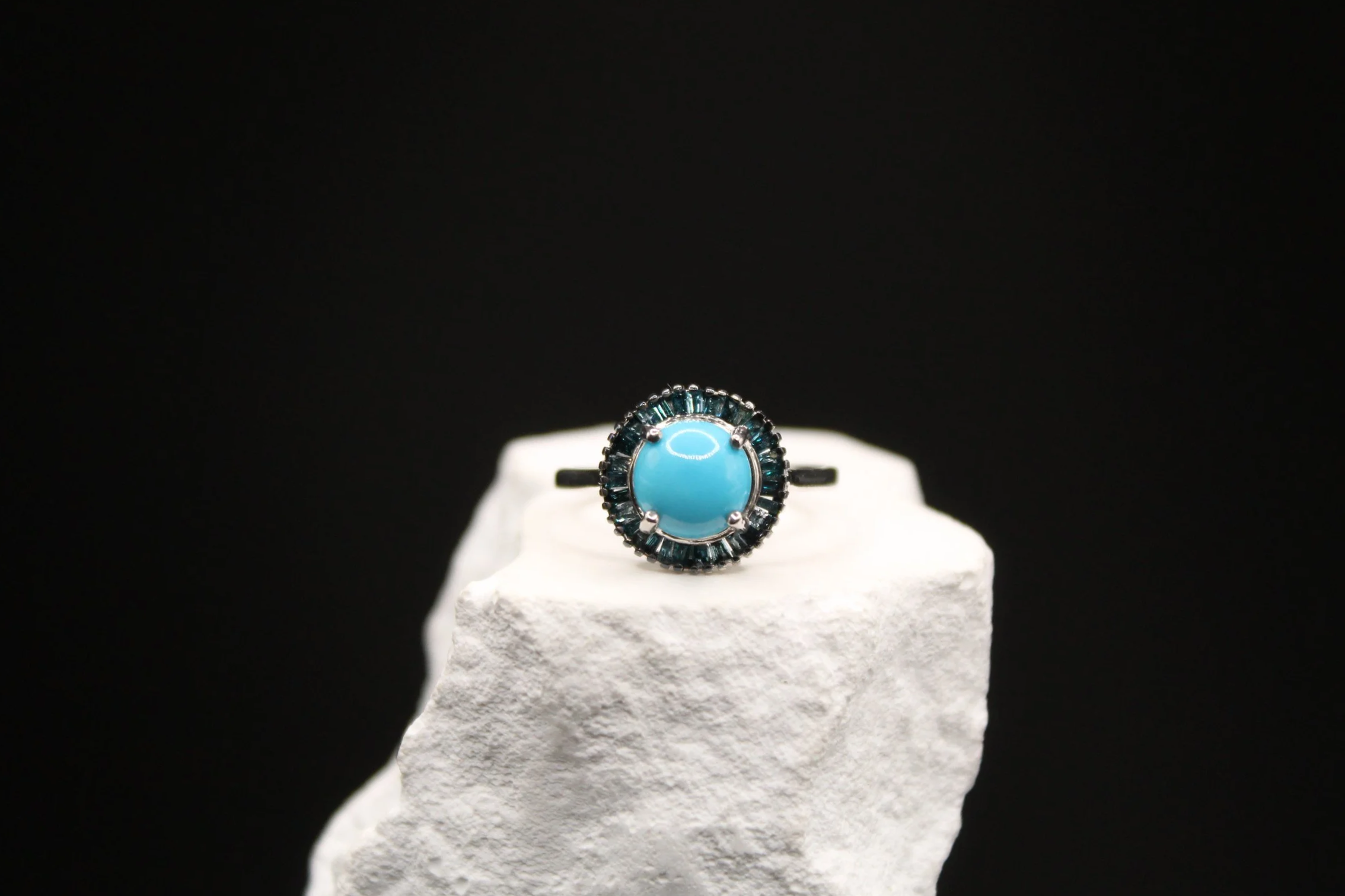 Aqua Night Turquoise Ring