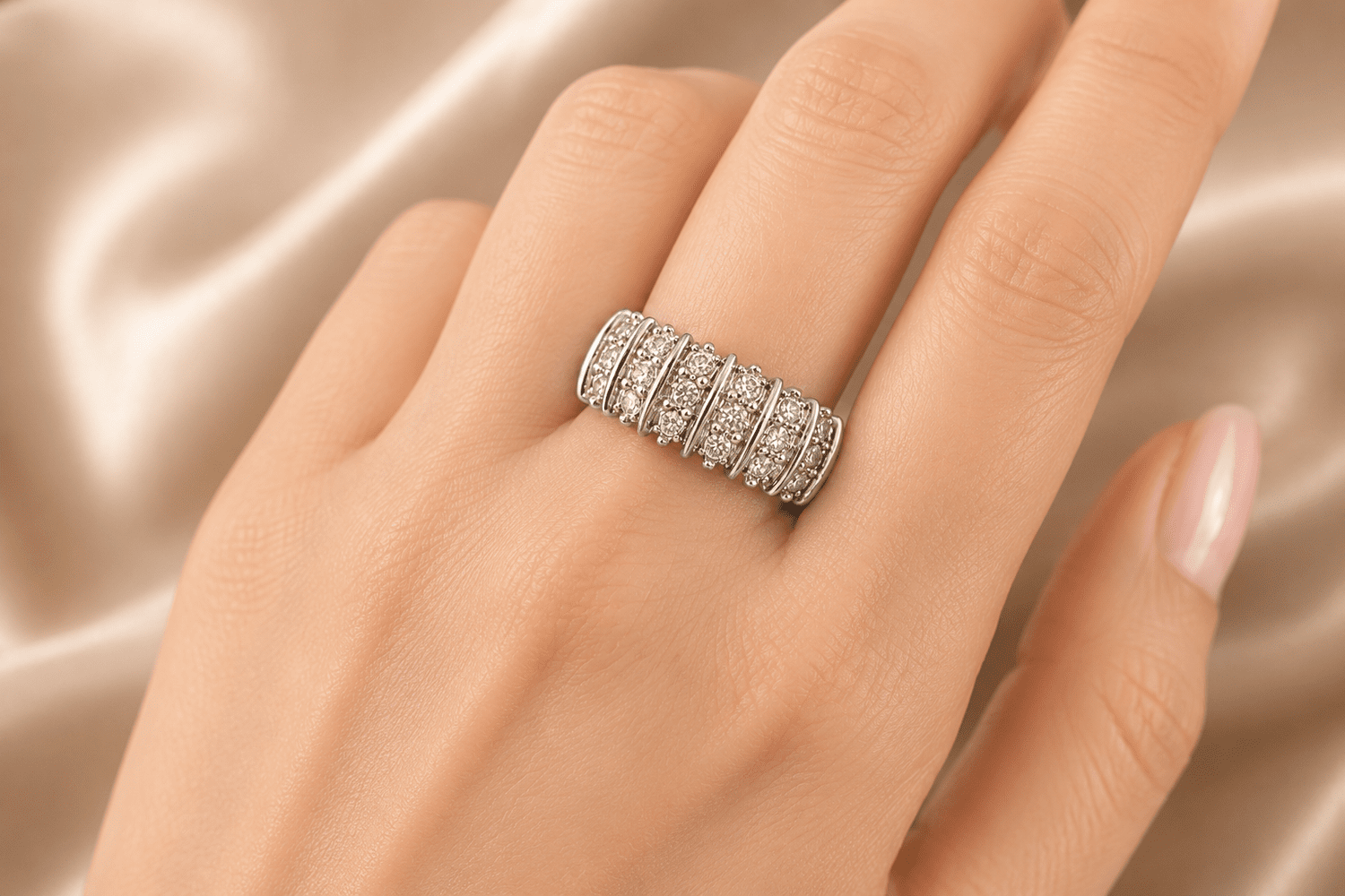 Radiant Crown Diamond Band