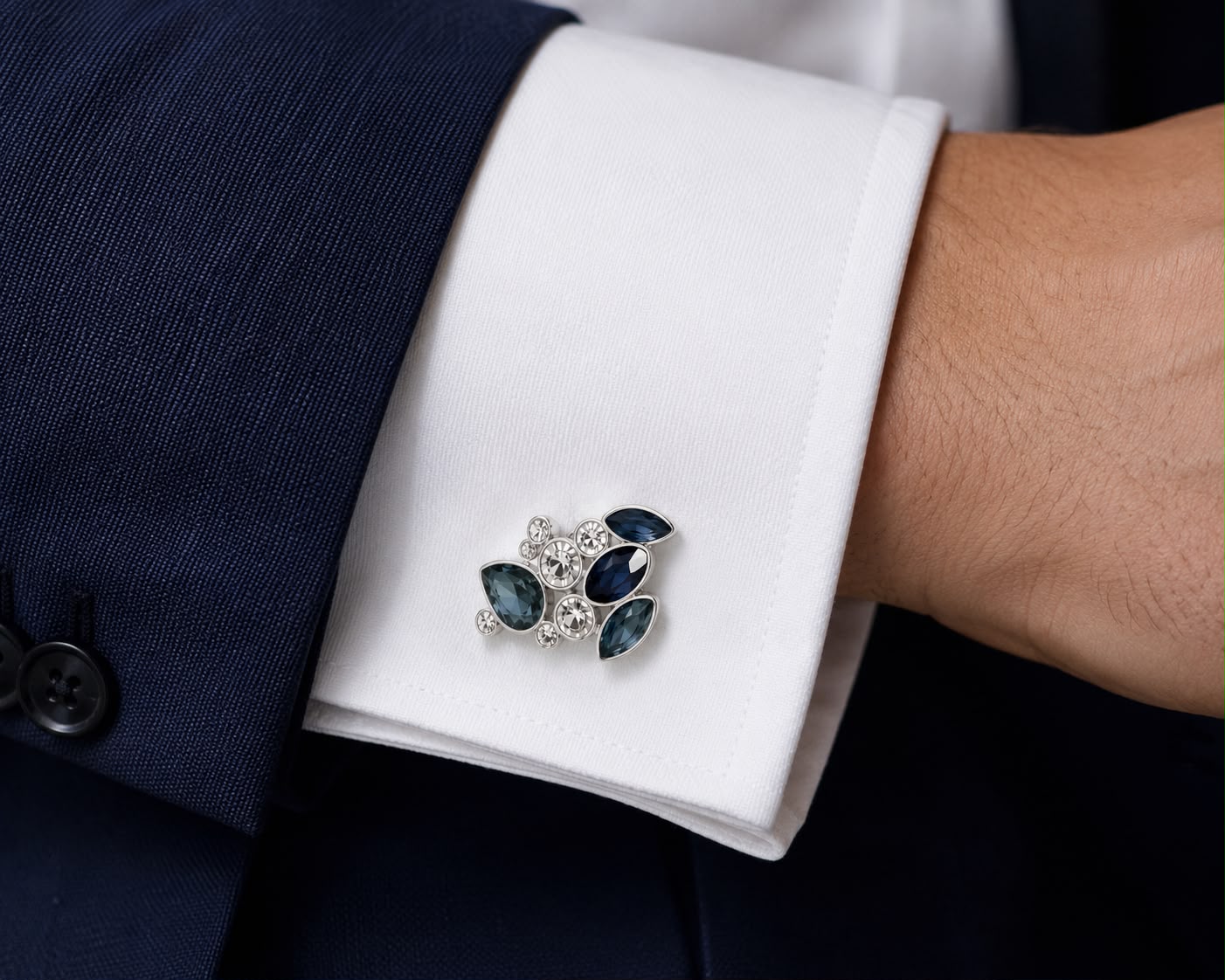 Pre-Order Azure Mosaic Natural Sapphire & Lab Diamond Cufflinks