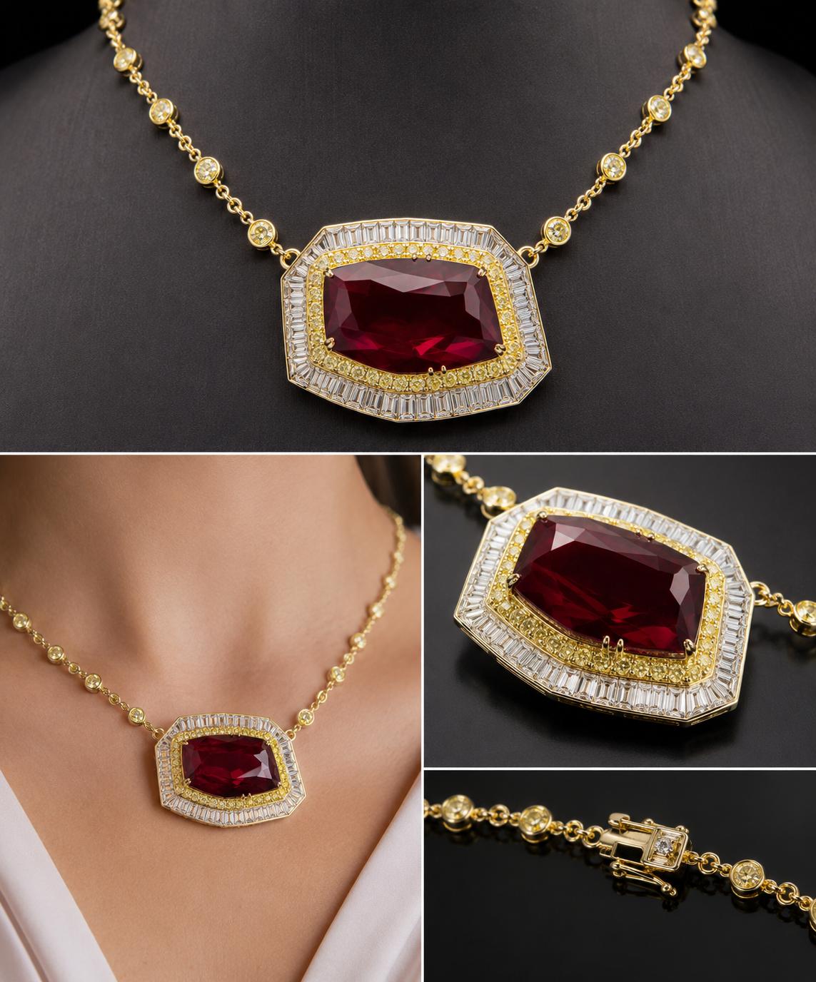 Pre-Order Crimson Royale Natural & Ruby Diamond Necklace