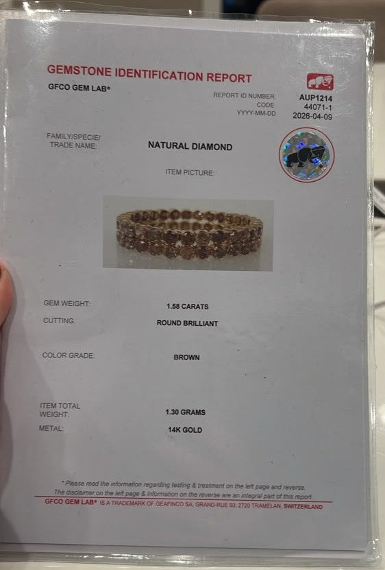 Chocolate Diamond Eternity Band (14K Gold Certified Natural Brown Diamond Ring)
