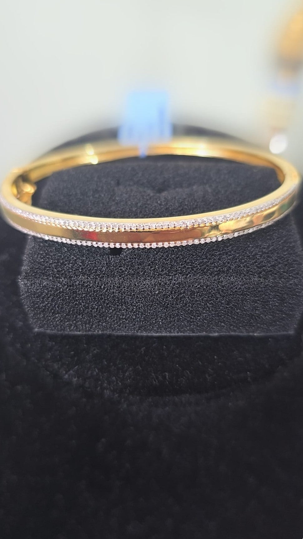 Golden Edge Diamond Bangle
