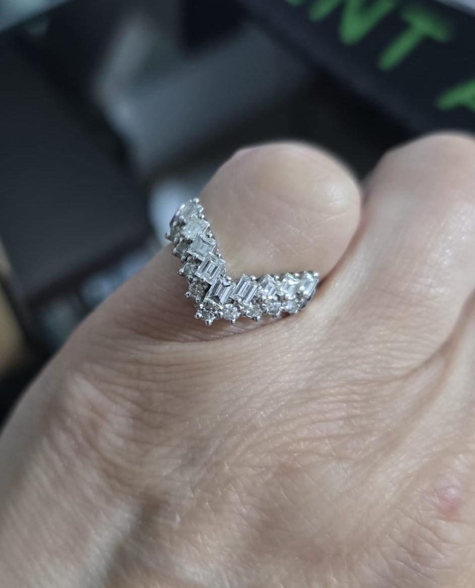 Vintage Diamond Chevron Ring