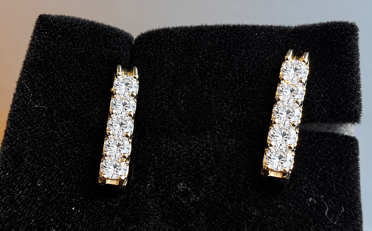 Diamond Line Hoop Earrings