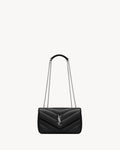 YSL Saint Laurent Loulou Small Matelassé Lambskin Bag (Silver Chain)