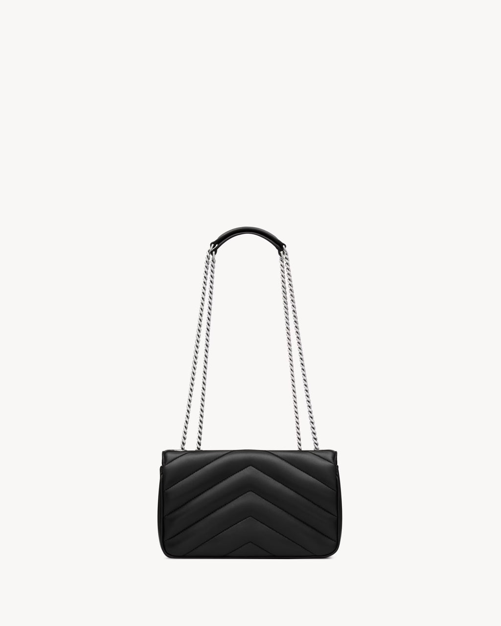 YSL Saint Laurent Loulou Small Matelassé Lambskin Bag (Silver Chain)